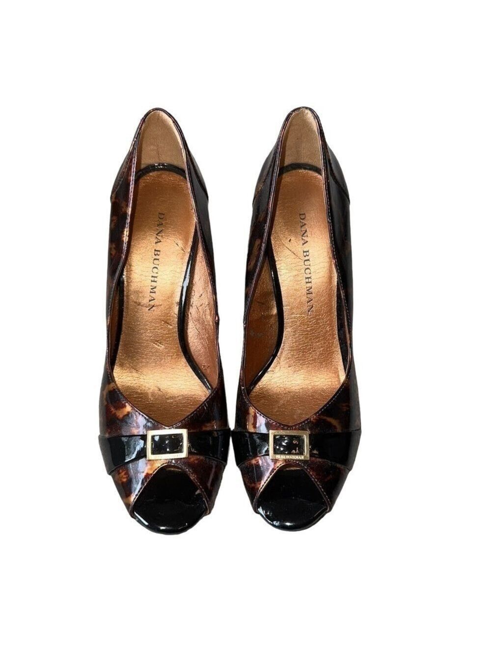 Dana Buchman Jennings Cheetah Open Toe Pumps 3.5 Inch Heel Size Women’s 6M